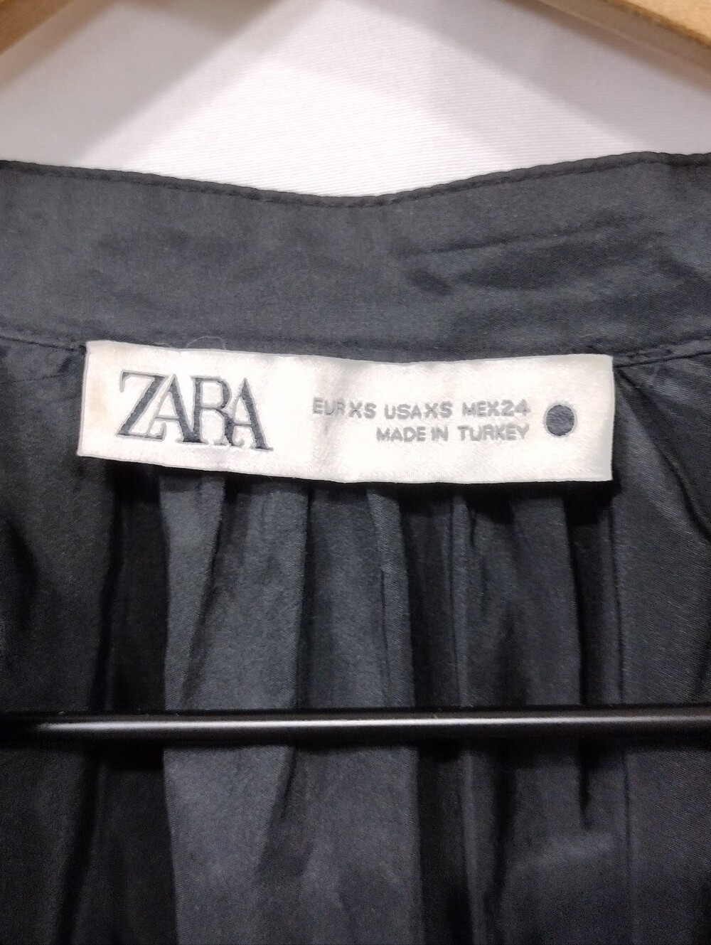 Zara Black Tiered V-Neck Long Sleeve Dress Womens XS Babydoll Boho Retro - Picture 7 of 8